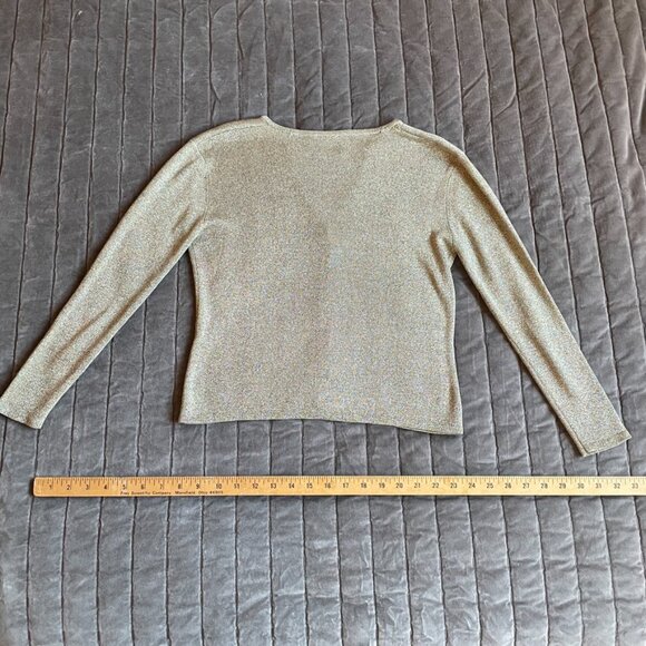 Vintage Joseph A. Silk/Metallic Cardigan Petite - Picture 11 of 13